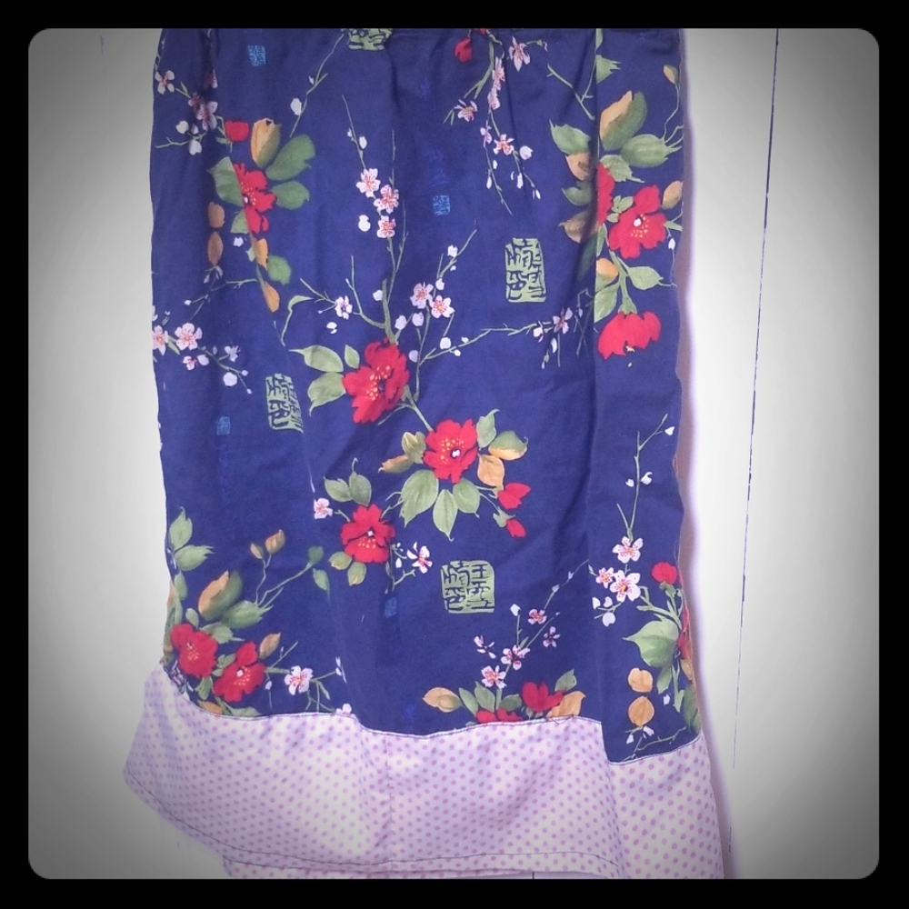 Vintage handsewn Japanese pillowcase skirt